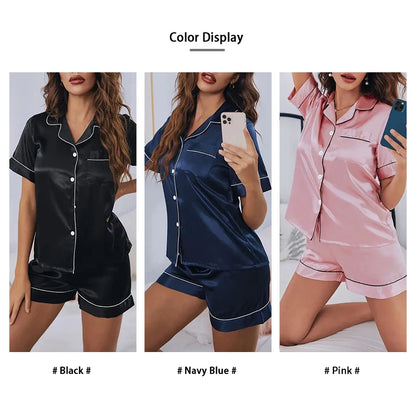 Elegant Silk Satin Pajama Set