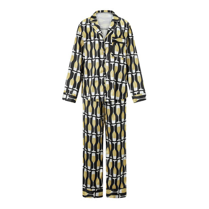 Festive Striped Satin Sleepwear